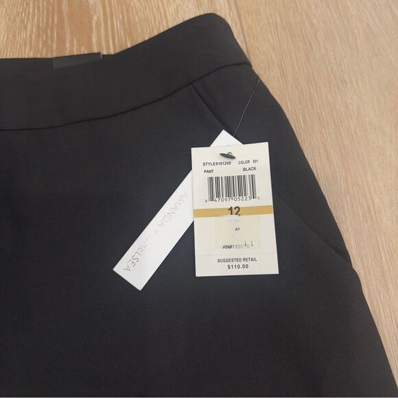 NWT Amanda + Chelsea Size 12 Contemporary Fit Low Rise Waist Ankle Pant Black - Picture 2 of 9